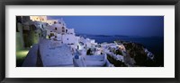 Terrace of the buildings, Santorini, Cyclades Islands, Greece Fine Art Print