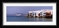 Buildings at the waterfront, Mykonos, Cyclades Islands, Greece Fine Art Print