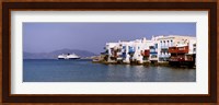 Buildings at the waterfront, Mykonos, Cyclades Islands, Greece Fine Art Print