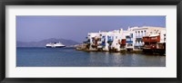 Buildings at the waterfront, Mykonos, Cyclades Islands, Greece Fine Art Print