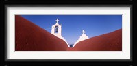 Low angle view of a bell tower of a church, Mykonos, Cyclades Islands, Greece Fine Art Print