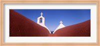 Low angle view of a bell tower of a church, Mykonos, Cyclades Islands, Greece Fine Art Print