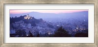 Athens, Greece with Pink Sky Fine Art Print