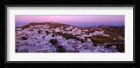 High angle view of buildings on a landscape, Amorgos, Cyclades Islands, Greece Fine Art Print