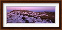 High angle view of buildings on a landscape, Amorgos, Cyclades Islands, Greece Fine Art Print