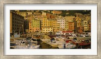 Boats at the harbor, Camogli, Liguria, Italy Fine Art Print