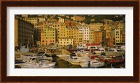 Boats at the harbor, Camogli, Liguria, Italy Fine Art Print