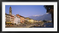 Buildings at the waterfront, Lake Maggiore, Ascona, Switzerland Fine Art Print