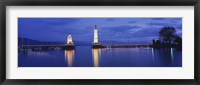 Germany, Lindau, Reflection of Lighthouse in the lake Constance Fine Art Print