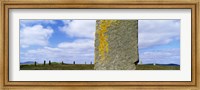 Yellow markings on a pillar in the Ring Of Brodgar, Orkney Islands, Scotland, United Kingdom Fine Art Print