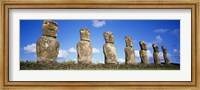 Row of Stone Heads, Easter Islands, Chile Fine Art Print