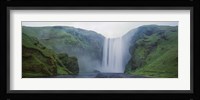 Panoramic View Of A Waterfall, Skogafoss Waterfall, Skogar, Iceland Fine Art Print