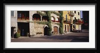Houses at a road side, Torri Del Benaco, Italy Fine Art Print