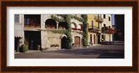 Houses at a road side, Torri Del Benaco, Italy Fine Art Print