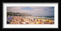 Tourists on the beach, Sitges, Spain Fine Art Print