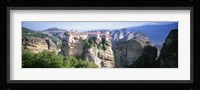 Monastery on the top of a cliff, Roussanou Monastery, Meteora, Thessaly, Greece Fine Art Print