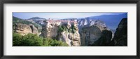 Monastery on the top of a cliff, Roussanou Monastery, Meteora, Thessaly, Greece Fine Art Print