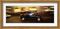 England, London, Black cab in the night Fine Art Print