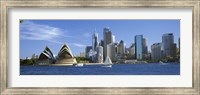 Australia, New South Wales, Sydney, Sydney harbor, View of Sydney Opera House and city Fine Art Print