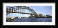 Australia, New South Wales, Sydney, Sydney harbor, View of bridge and city Fine Art Print