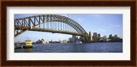 Australia, New South Wales, Sydney, Sydney harbor, View of bridge and city Fine Art Print