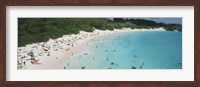 Aerial view of tourists on the beach, Horseshoe Bay, Bermuda Fine Art Print