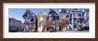 Cars Parked In Front Of Victorian Houses, San Francisco, California, USA Fine Art Print