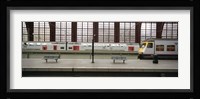 Trains at a railroad station platform, Antwerp, Belgium Fine Art Print
