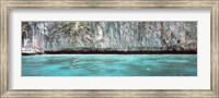 High Angle View Of Three People Snorkeling, Phi Phi Islands, Thailand Fine Art Print