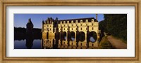 Water In Front Of The Building, Loire Valley, Chenonceaux, France Fine Art Print