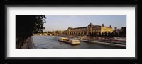 Passenger Craft In A River, Seine River, Musee D'Orsay, Paris, France Fine Art Print