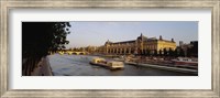Passenger Craft In A River, Seine River, Musee D'Orsay, Paris, France Fine Art Print