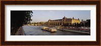 Passenger Craft In A River, Seine River, Musee D'Orsay, Paris, France Fine Art Print