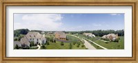 High angle view of houses on a field Fine Art Print