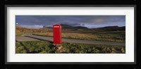 Telephone Booth In A Landscape, Isle Of Skye, Highlands, Scotland, United Kingdom Fine Art Print