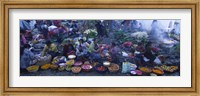 High Angle View Of A Group Of People In A Vegetable Market, Solola, Guatemala Fine Art Print