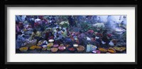 High Angle View Of A Group Of People In A Vegetable Market, Solola, Guatemala Fine Art Print