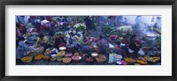 High Angle View Of A Group Of People In A Vegetable Market, Solola, Guatemala Fine Art Print