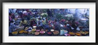 High Angle View Of A Group Of People In A Vegetable Market, Solola, Guatemala Fine Art Print