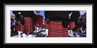 Group Of Men Playing Drums In The Street, Scotland, United Kingdom Fine Art Print