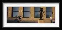 Skateboarders In Front Of A Building, Oslo, Norway Fine Art Print