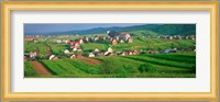 High angle view of houses in a field, Tatra Mountains, Slovakia Fine Art Print