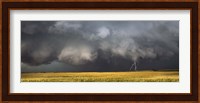 Thunderstorm advancing over a field Fine Art Print