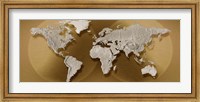 Close-up of a World Map (gold) Fine Art Print
