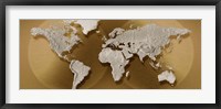Close-up of a World Map (gold) Fine Art Print