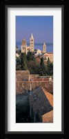 High angle view of a town, Rab Island, Croatia Fine Art Print