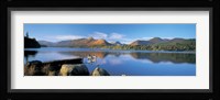 Reflection of mountains in water, Derwent Water, Lake District, England Fine Art Print