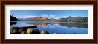 Reflection of mountains in water, Derwent Water, Lake District, England Fine Art Print