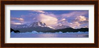 Cloudy sky over mountains, Lago Grey, Torres del Paine National Park, Patagonia, Chile Fine Art Print