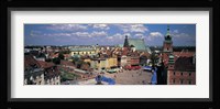 High angle view of a market square, Warsaw, Silesia, Poland Fine Art Print